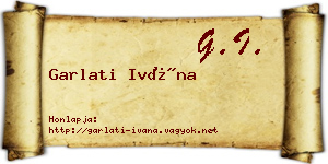 Garlati Ivána névjegykártya